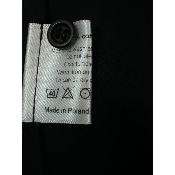 Eskandar Shirt Sz 1 / S Black Cotton Button Up Collared Oversized Blouse Tunic - Picture 7 of 11